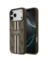 Etui Guess 4G Printed Stripes MagSafe do Apple iPhone 17 Pro Max brązowy