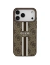 Etui Guess 4G Printed Stripes MagSafe do Apple iPhone 17 Pro Max brązowy