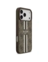 Etui Guess 4G Printed Stripes MagSafe do Apple iPhone 17 Pro Max brązowy