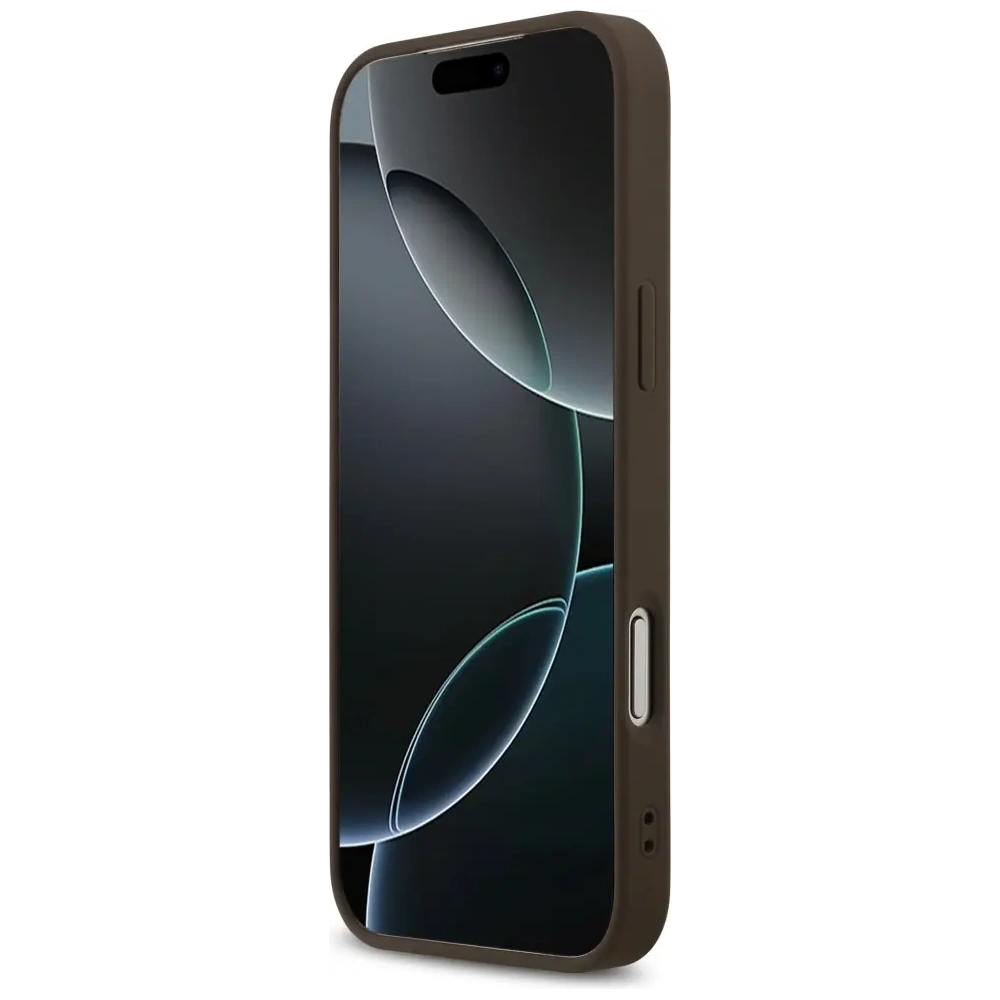 Etui Guess 4G Printed Stripes MagSafe do Apple iPhone 17 Pro Max brązowy