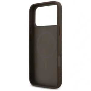 Etui Guess 4G Printed Stripes MagSafe do Apple iPhone 17 Pro Max brązowy