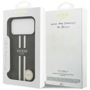 Etui Guess 4G Printed Stripes MagSafe do Apple iPhone 17 Pro Max czarny