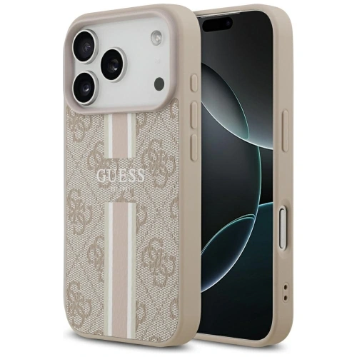 Etui Guess 4G Printed Stripes MagSafe do Apple iPhone 17 Pro różowy