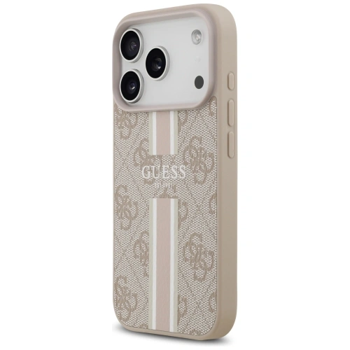 Etui Guess 4G Printed Stripes MagSafe do Apple iPhone 17 Pro różowy