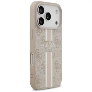 Etui Guess 4G Printed Stripes MagSafe do Apple iPhone 17 Pro różowy