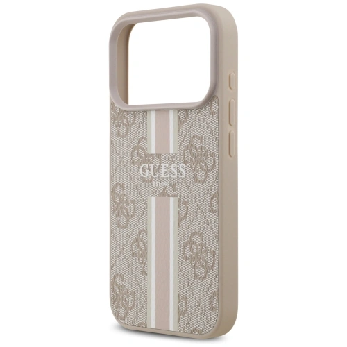 Etui Guess 4G Printed Stripes MagSafe do Apple iPhone 17 Pro różowy