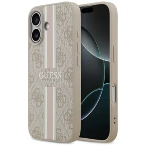 Etui Guess 4G Printed Stripes MagSafe do Apple iPhone 17 różowy
