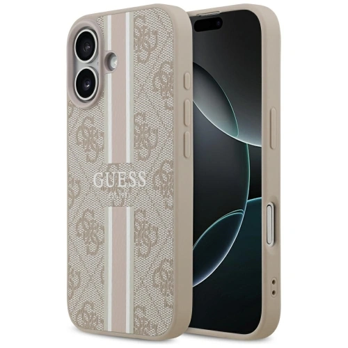 Etui Guess 4G Printed Stripes MagSafe do Apple iPhone 17 różowy