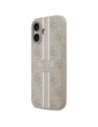 Etui Guess 4G Printed Stripes MagSafe do Apple iPhone 17 różowy