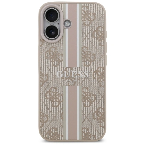 Etui Guess 4G Printed Stripes MagSafe do Apple iPhone 17 różowy