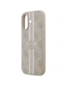 Etui Guess 4G Printed Stripes MagSafe do Apple iPhone 17 różowy