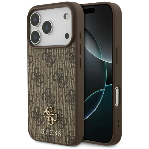 Etui Guess 4G Small Classic Logo MagSafe do Apple iPhone 17 Pro brązowy