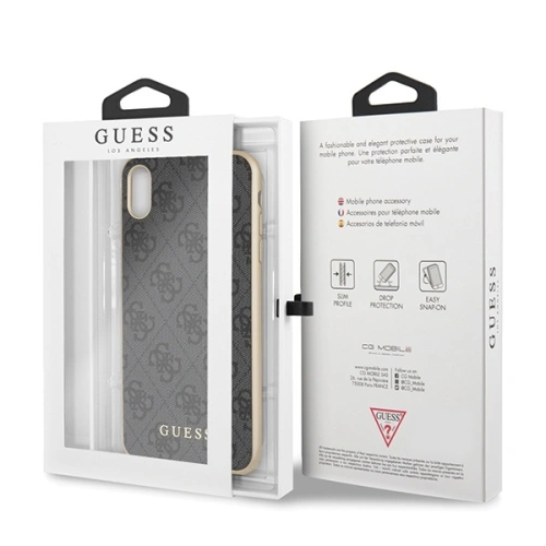 Buy Guess GUHCI65G4GG Apple iPhone XS Max grey hard case 4G Collection - GUE536GRY - {ean13} - Home Screen Store Europe