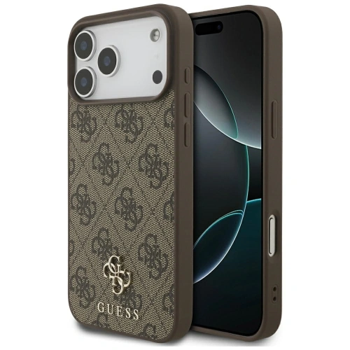 Etui Guess 4G Small Classic Logo MagSafe do Apple iPhone 17 Pro Max brązowy