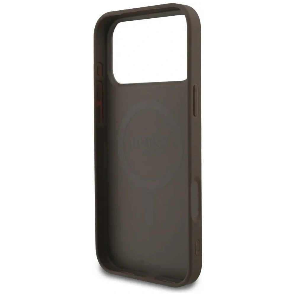 Etui Guess 4G Small Classic Logo MagSafe do Apple iPhone 17 Pro Max brązowy