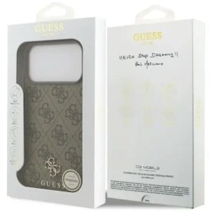 Etui Guess 4G Small Classic Logo MagSafe do Apple iPhone 17 Pro Max brązowy