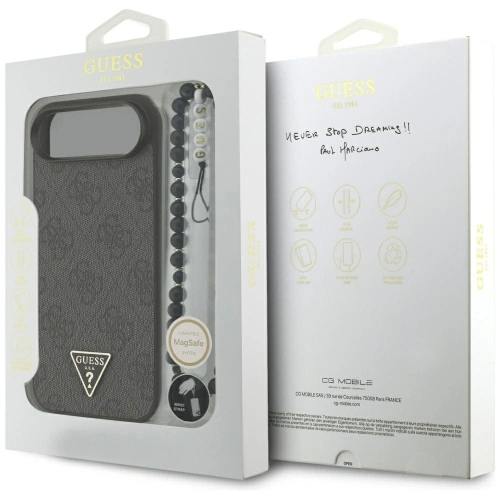 Etui Guess 4G Strap Triangle Logo MagSafe do Apple iPhone 17 Air czarny
