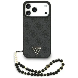 Etui Guess 4G Strap Triangle Logo MagSafe do Apple iPhone 17 Pro Max czarny