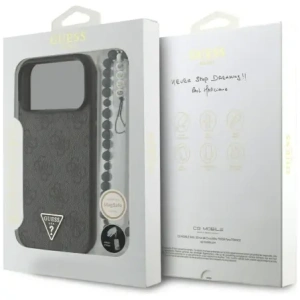 Etui Guess 4G Strap Triangle Logo MagSafe do Apple iPhone 17 Pro Max czarny