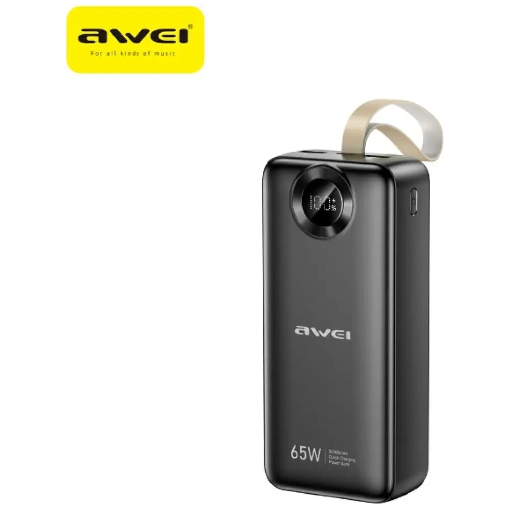 Powerbank AWEI PA-34 30000mAh 65W Fast charging czarny