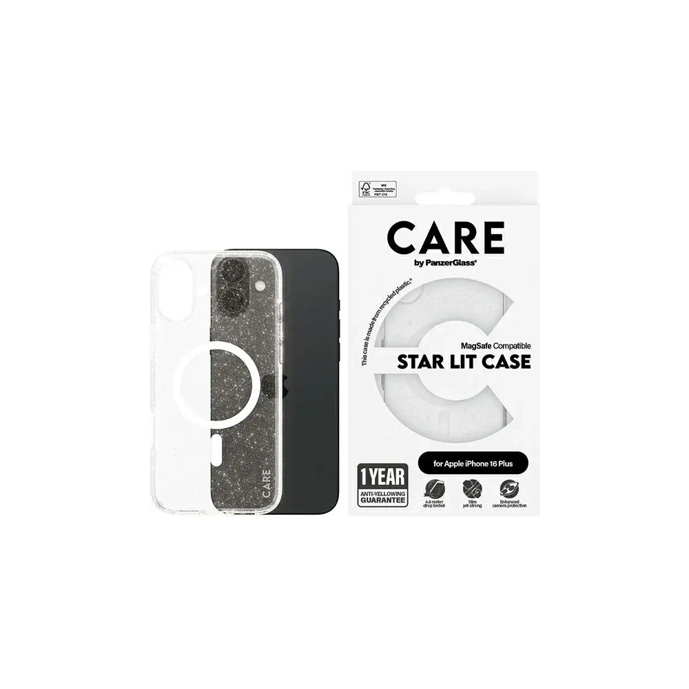 Etui CARE by PanzerGlass Flagship Star Lit Case MagSafe do Apple iPhone 16 Plus biały