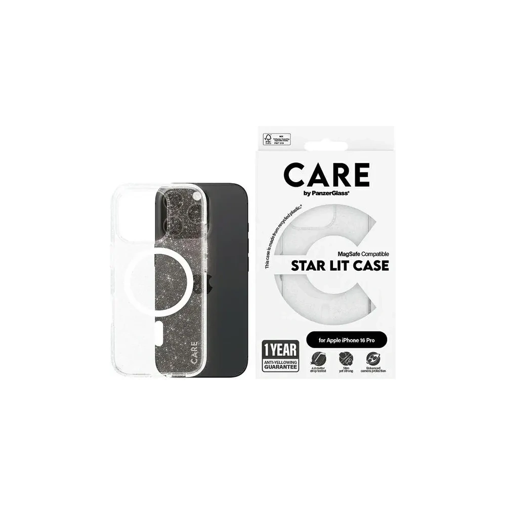 Etui CARE by PanzerGlass Flagship Star Lit Case MagSafe do Apple iPhone 16 Pro biały