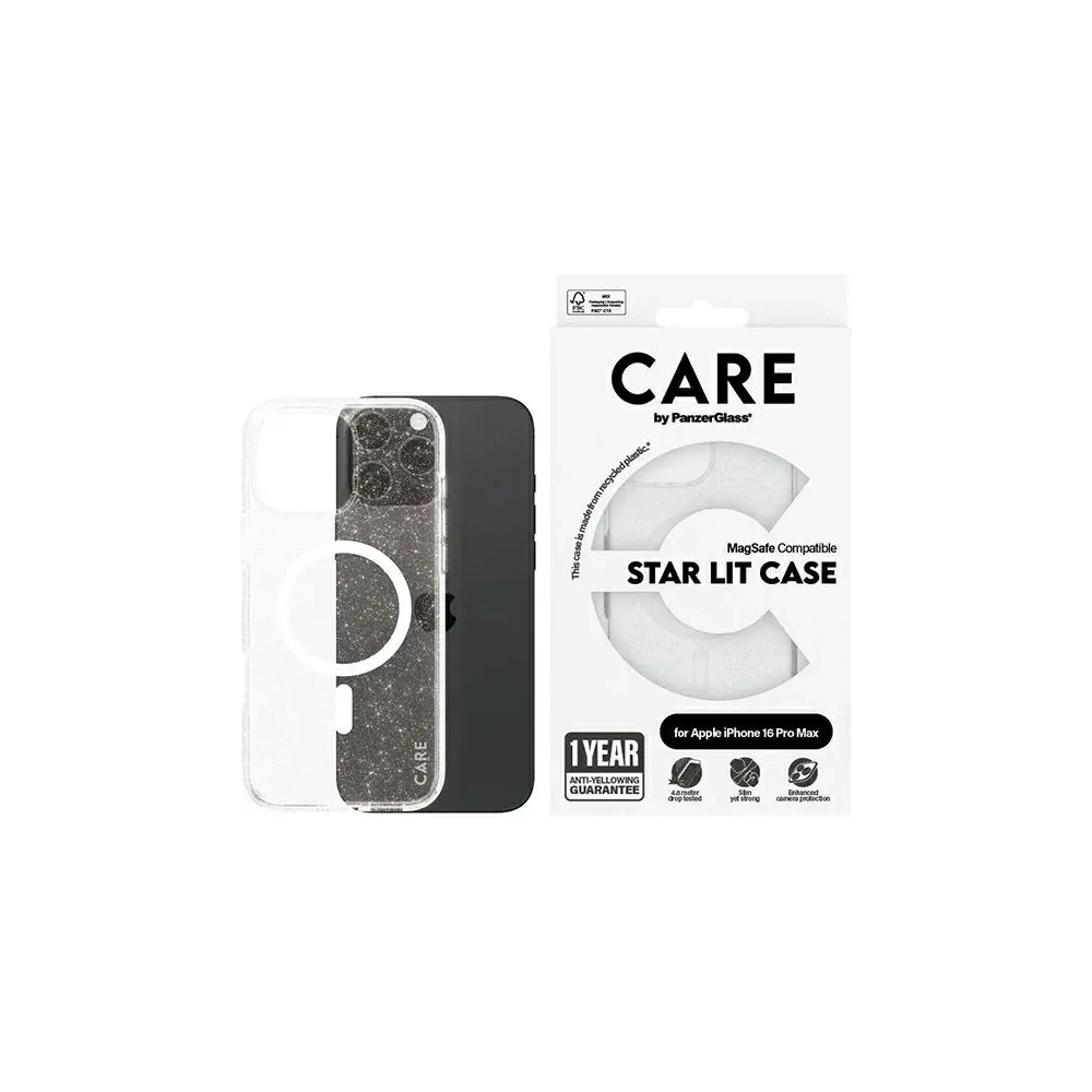 Etui CARE by PanzerGlass Flagship Star Lit Case MagSafe do Apple iPhone 16 Pro Max biały