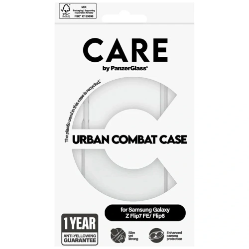 Etui CARE by PanzerGlass Flagship Urban Combat do Samsung Galaxy Z Flip7 FE / Flip6 przezroczysty