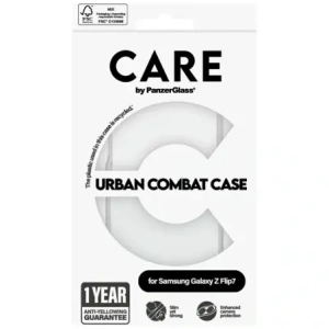 Etui CARE by PanzerGlass Flagship Urban Combat do Samsung Galaxy Z Flip7 przezroczysty