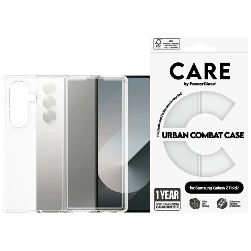 Etui CARE by PanzerGlass Flagship Urban Combat do Samsung Galaxy Z Fold7 przezroczysty