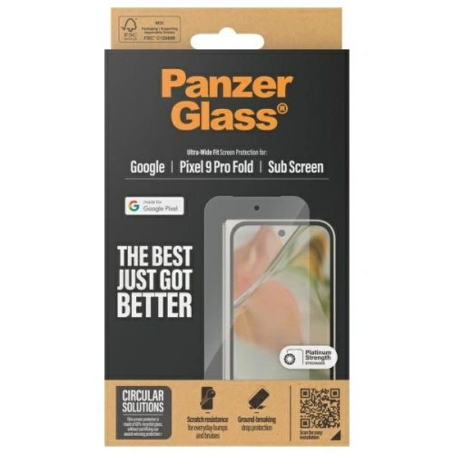Szkło hartowane na ekran zewnętrzny PanzerGlass Screen Protector Ultra-Wide Fit do Google Pixel 9 Pro Fold