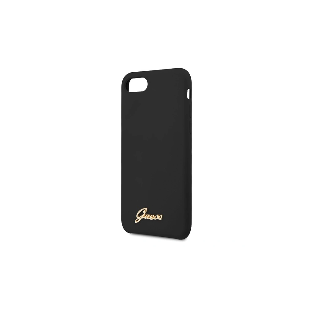 Etui Guess GUHCI8LSLMGBK Apple iPhone SE 2022/SE 2020/8/7 black/czarny hard case Silicone Vintage Gold Logo