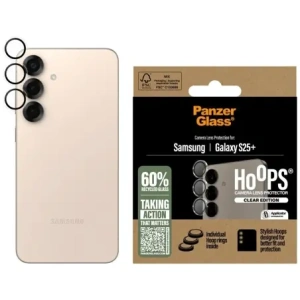 Szkło hartowane na obiektyw PanzerGlass Hoops Lens Protector do Samsung Galaxy S25+ Plus przezroczysty