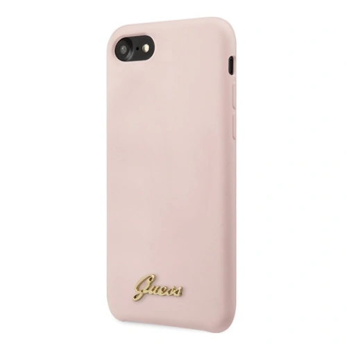 Kup Guess Apple Tasche GUHCI8LSLMGLP iPhone SE 2022/SE 2020/8/7 hellrosa/hellrosa Hartschale Silikon Vintage Gold Logo - GUE541PNK - {ean13} - Sklep Home Screen