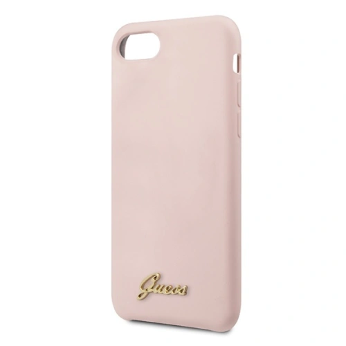 Kup Guess Apple Tasche GUHCI8LSLMGLP iPhone SE 2022/SE 2020/8/7 hellrosa/hellrosa Hartschale Silikon Vintage Gold Logo - GUE541PNK - {ean13} - Sklep Home Screen