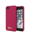 Etui Guess GUHCI8LSLMGRE Apple iPhone SE 2022/SE 2020/8/7 piros/burgundi kemény tok Szilikon Vintage Arany Logó