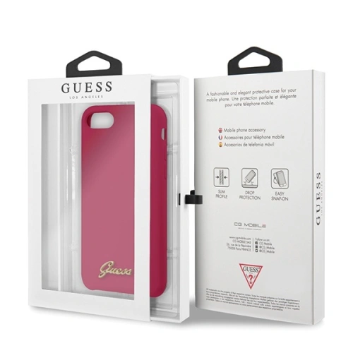 Kup Etui Guess GUHCI8LSLMGRE Apple iPhone SE 2022/SE 2020/8/7 červené/burgundské tvrdé pouzdro Silikonové Vintage Gold Logo - GUE542BRG - {ean13} - Sklep Home Screen