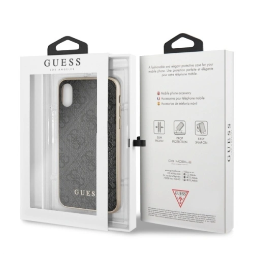 Kup Etui Guess GUHCPXG4GG Apple iPhone X/XS szary/grey hard case 4G Collection - GUE543GRY - {ean13} - Sklep Home Screen