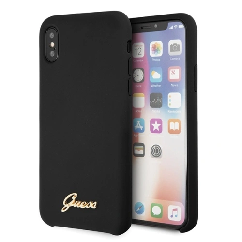 Kup Etui Guess GUHCPXLSLMGBK Apple iPhone X/XS černý/hard case silikon Vintage Gold Logo - GUE544BLK - {ean13} - Sklep Home Screen