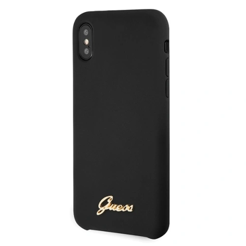 Kup Etui Guess GUHCPXLSLMGBK Apple iPhone X/XS black/czarny hard case Silicone Vintage Gold Logo - GUE544BLK - {ean13} - Sklep Home Screen