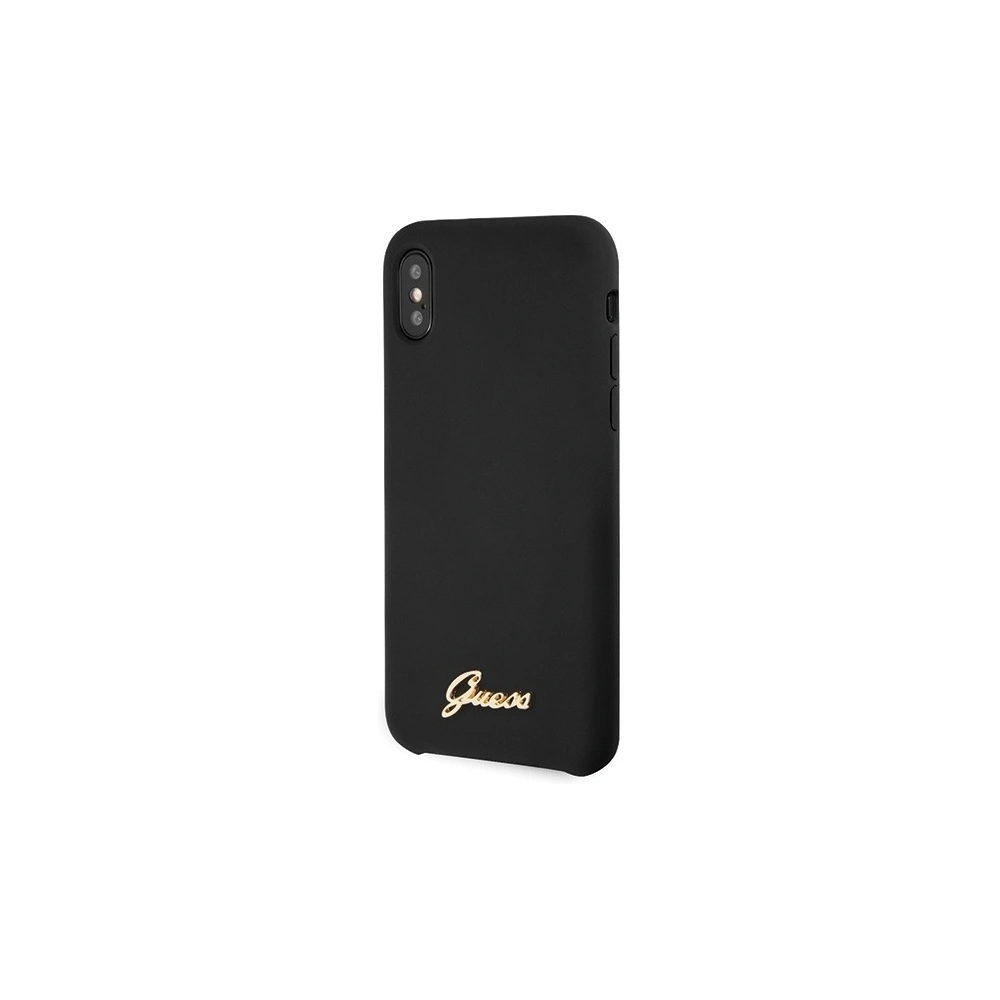 Etui Guess GUHCPXLSLMGBK Apple iPhone X/XS black/czarny hard case Silicone Vintage Gold Logo