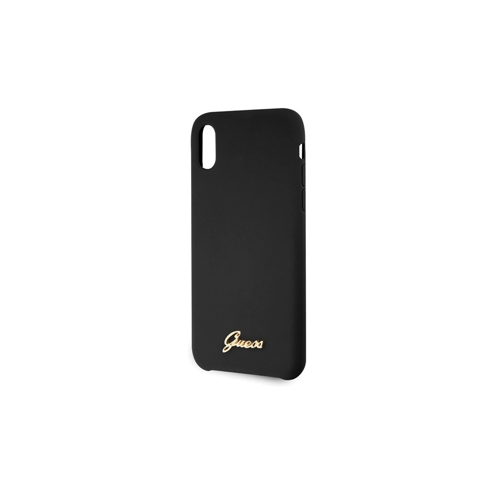 Etui Guess GUHCPXLSLMGBK Apple iPhone X/XS black/czarny hard case Silicone Vintage Gold Logo