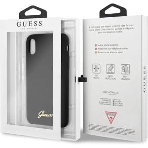 Kup Guess Apple Tasche GUHCPXLSLMGBK iPhone X/XS schwarz/schwarz Hartschale Silikon Vintage Gold Logo - GUE544BLK - {ean13} - Sklep Home Screen