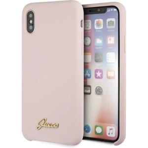 Kup Guess Apple Tasche GUHCPXLSLMGLP iPhone X/XS hellrosa/hellrosa Hartschale Silikon Vintage Gold Logo - GUE545PNK - {ean13} - Sklep Home Screen