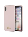 Kup Etui Guess GUHCPXLSLMGLP Apple iPhone X/XS jasnoróżowy/light pink hard case Silicone Vintage Gold Logo - GUE545PNK - {ean13} - Sklep Home Screen