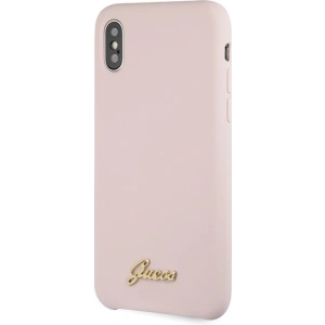 Kup Guess Apple Tasche GUHCPXLSLMGLP iPhone X/XS hellrosa/hellrosa Hartschale Silikon Vintage Gold Logo - GUE545PNK - {ean13} - Sklep Home Screen