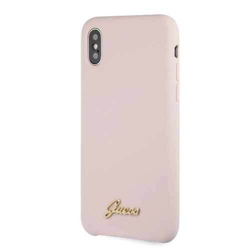 Kup Etui Guess GUHCPXLSLMGLP Apple iPhone X/XS jasnoróżowy/light pink hard case Silicone Vintage Gold Logo - GUE545PNK - {ean13} - Sklep Home Screen