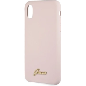 Etui Guess GUHCPXLSLMGLP Apple iPhone X/XS jasnoróżowy/light pink hard case Silicone Vintage Gold Logo