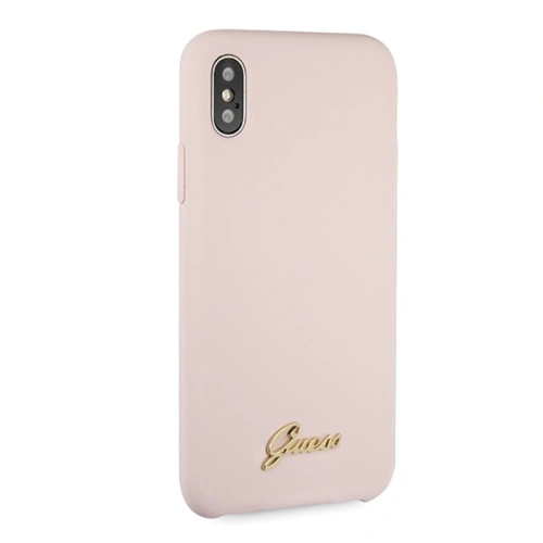 Kup Etui Guess GUHCPXLSLMGLP Apple iPhone X/XS jasnoróżowy/light pink hard case Silicone Vintage Gold Logo - GUE545PNK - {ean13} - Sklep Home Screen