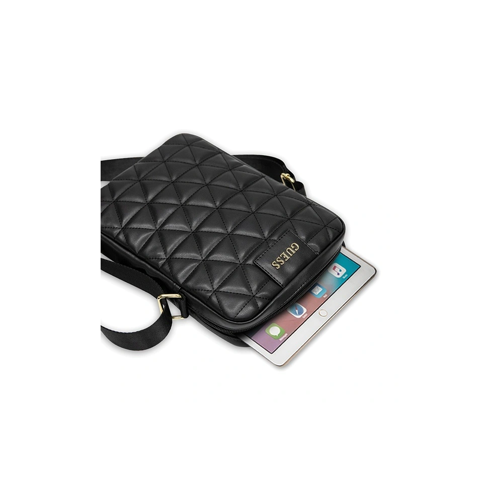 Torba Guess GUTB10QLBK 10" czarna/black Quilted Tablet Bag